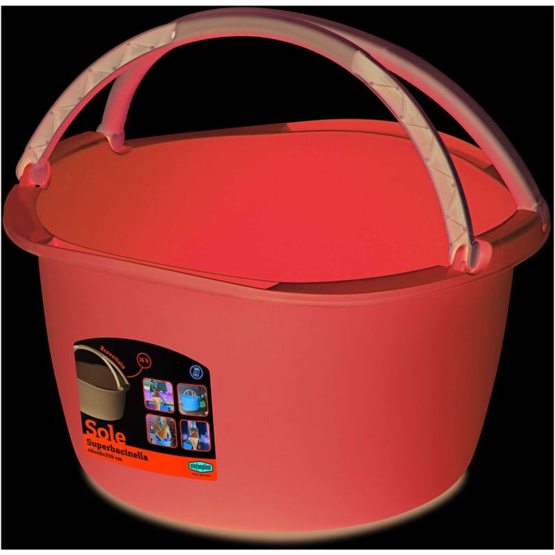 foto del prodotto superbacinella tonda con manici sole - 40x40x25h cm