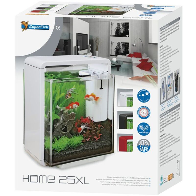 foto del prodotto superfish home 25xl cm33,5x25x42,5h acquario con illuminazione a led colore bianco