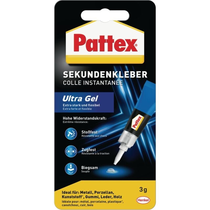 foto del prodotto superglue ultra gel 3g a 12 pattex