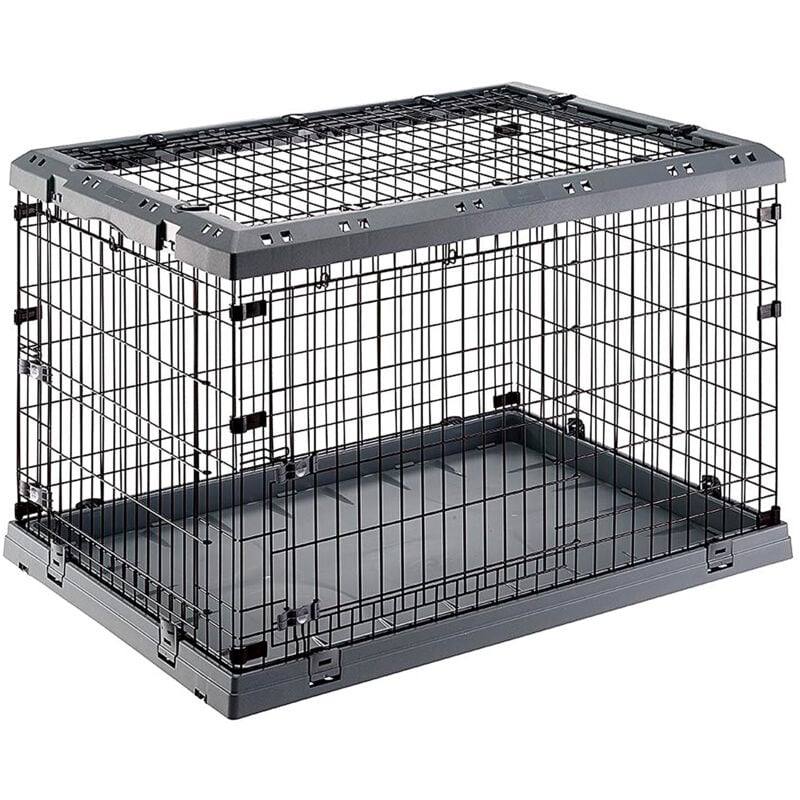 foto del prodotto superior box pieghevole per cani, con 2 o 3 aperture. varie misure.. variante 105 misure 107 x 77 x h 73.5 cm grigio ferplast