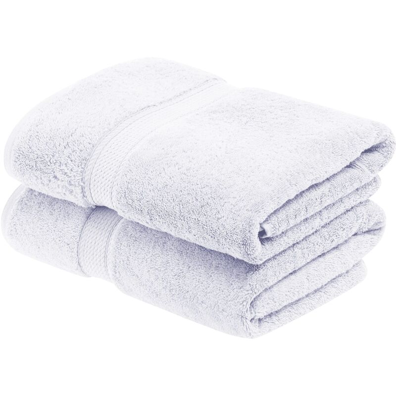 foto del prodotto superior set di asciugamani in cotone egiziano 900 grammi, 2 pezzi, bianco