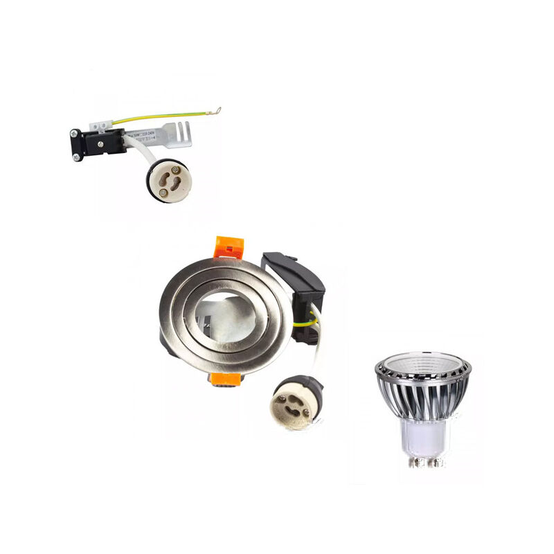 foto del prodotto superled led spot kit gu10 5w cob equivalente 50w dimmerabile foratura rotonda regolabile in alluminio 80mm sup 5005a blanc neutro 4000k