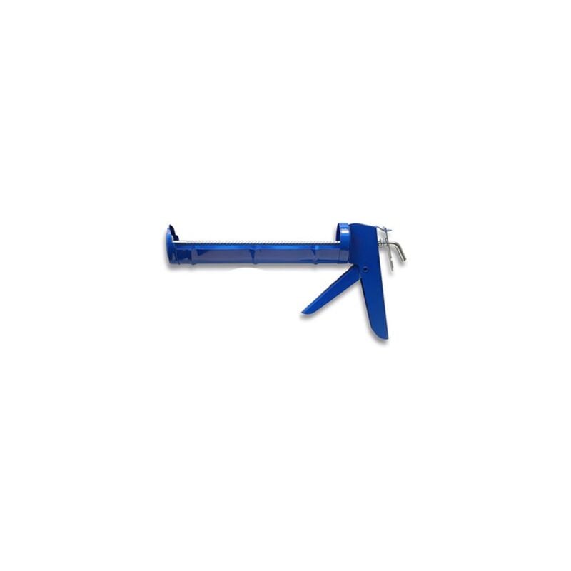 foto del prodotto supertite pistola metallica per cartucce di silicone con cremagliera colore blu per uso occasionale
