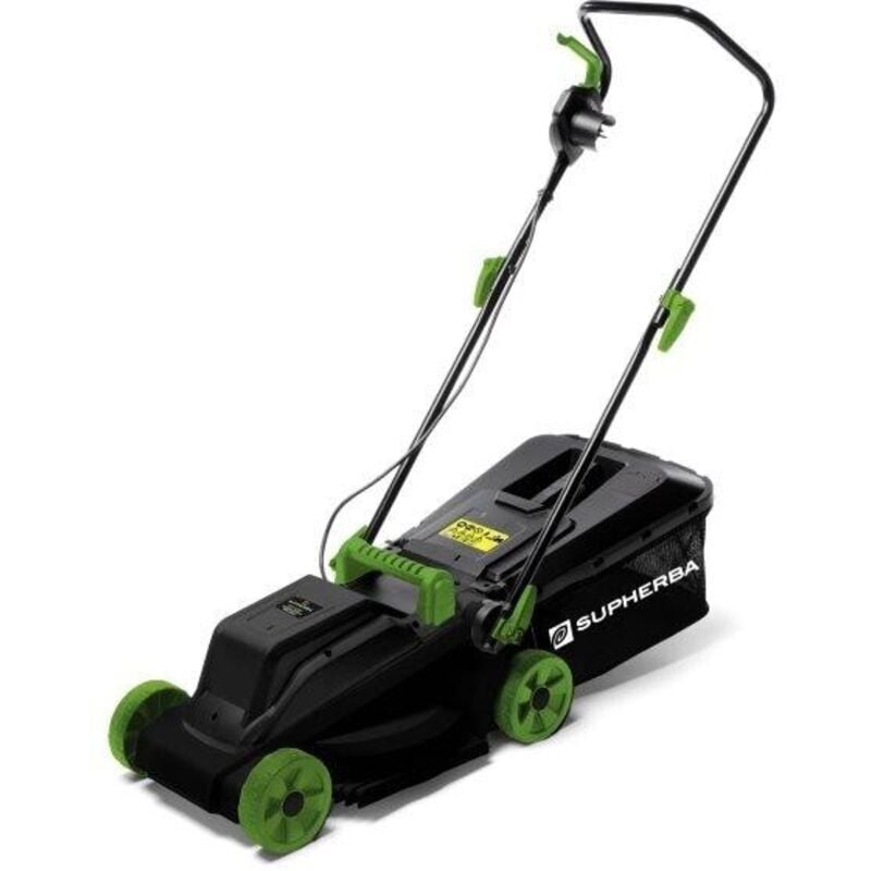 foto del prodotto supherba rasaerba giardino elettrico verde 1200w taglio 32 cm cesto 30 l