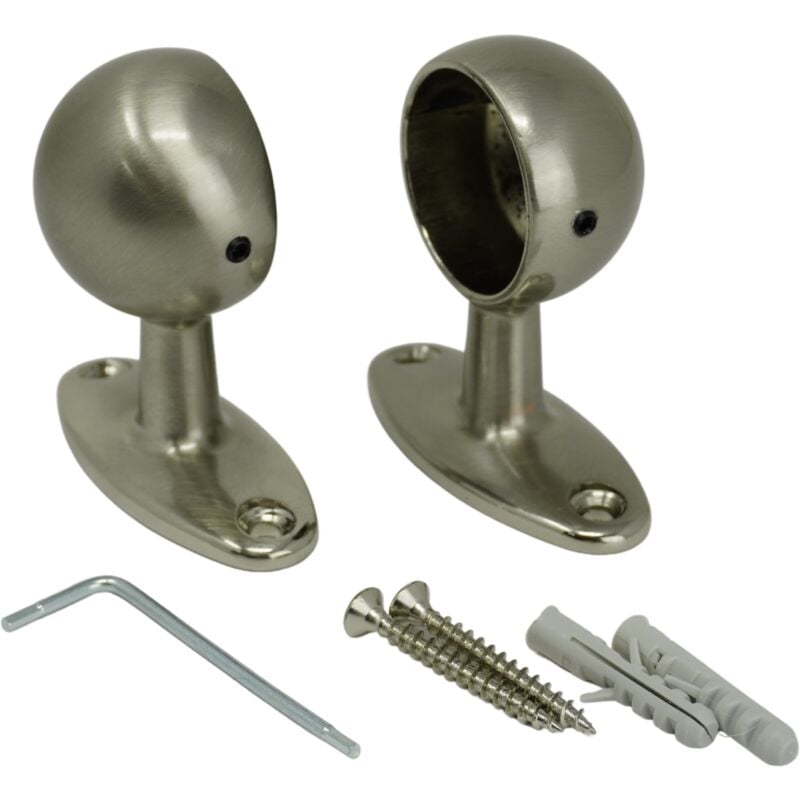 immagine 0 del prodotto supporti per bastoni tende in metallo, 2pz. viti e tasselli mod. 519 oro satinato
