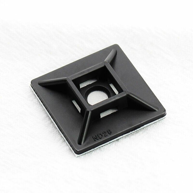 foto del prodotto supporti per fascette adesive, 19 mm x 19 mm, nero, fascette autoadesive, supporto per fascette in plastica, supporto per fascette, 100 pezzi