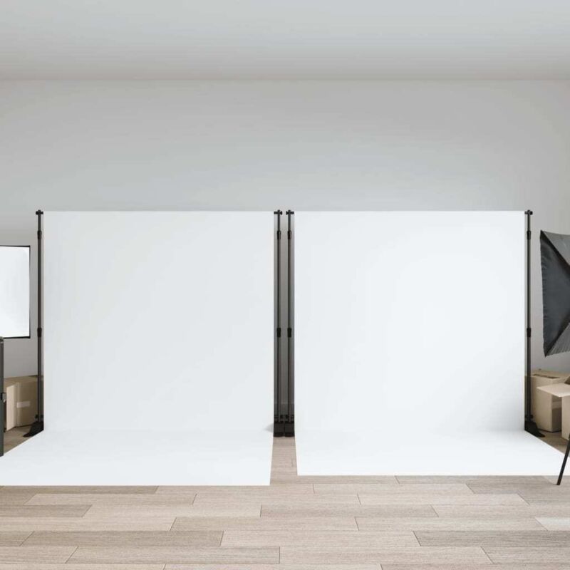 foto del prodotto supporti per fondali 2 pz neri 305x243 cm in acciaio vidaxl