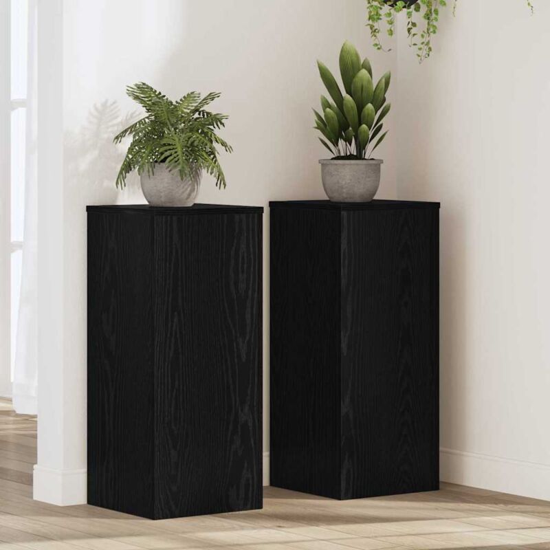 foto del prodotto supporti per piante 2 pcs quercia nera 30x30x70 cm legno lavorato vidaxl