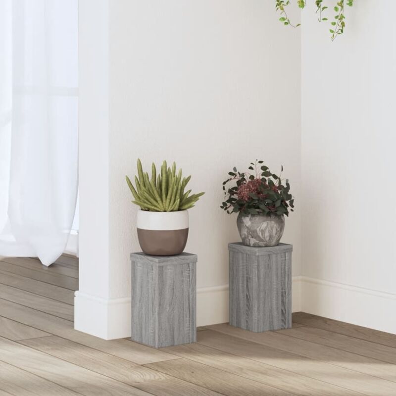 foto del prodotto supporti per piante 2 pz grigio 10x10x18 cm in multistrato vidaxl