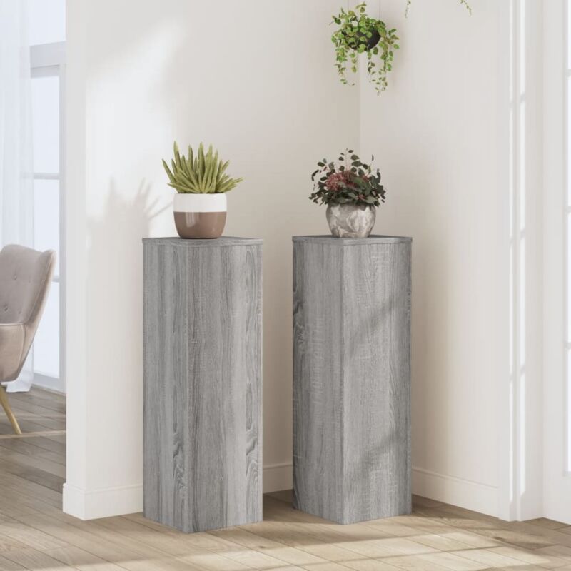 foto del prodotto supporti per piante 2 pz grigio 25x25x80 cm in multistrato vidaxl
