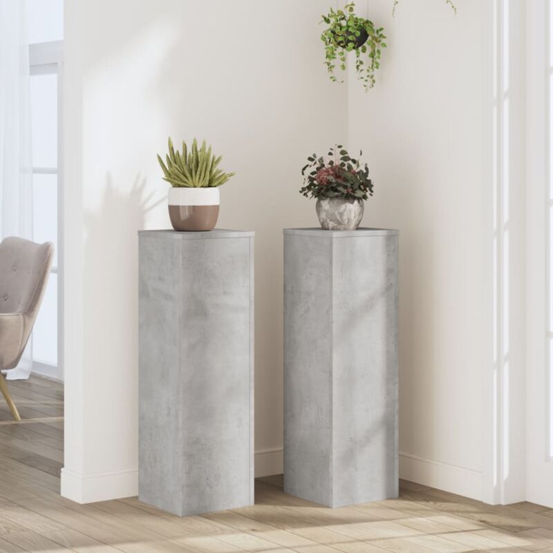 foto del prodotto supporti per piante 2 pz grigio 25x25x80 cm legno multistrato vidaxl