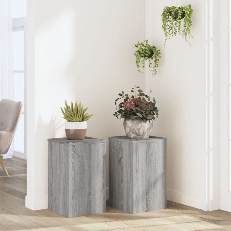 foto del prodotto supporti per piante 2 pz grigio 30x30x50 cm in multistrato vidaxl