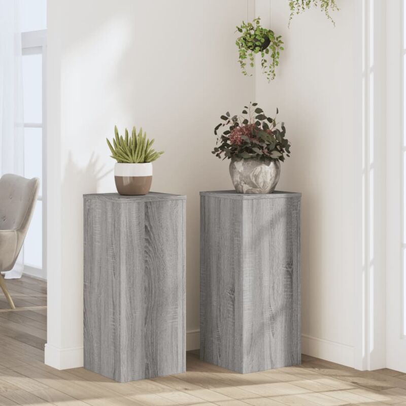 foto del prodotto supporti per piante 2 pz grigio 30x30x70 cm in multistrato vidaxl