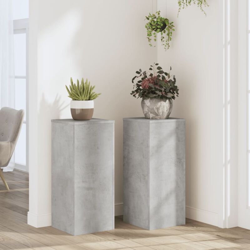 foto del prodotto supporti per piante 2 pz grigio 30x30x70 cm legno multistrato vidaxl