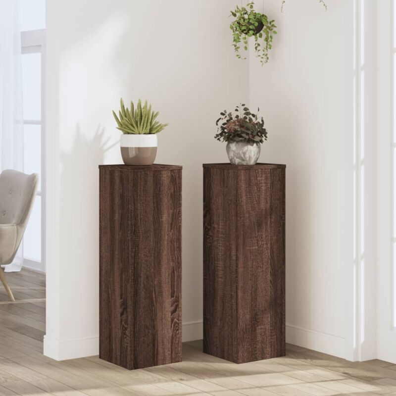 foto del prodotto supporti per piante 2 pz marrone 25x25x80 cm legno multistrato vidaxl
