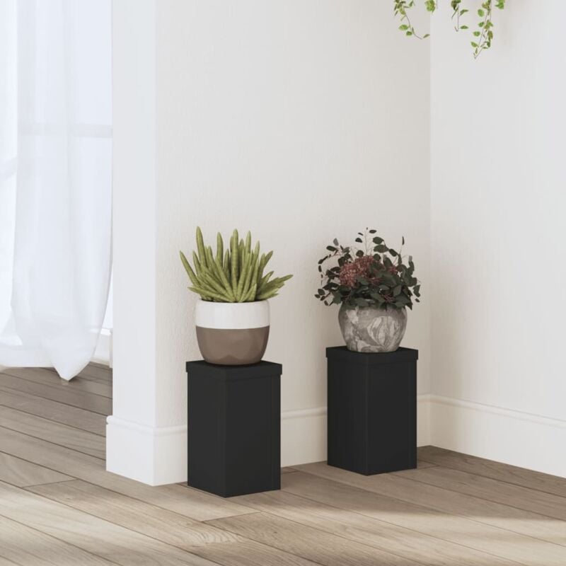 foto del prodotto supporti per piante 2 pz neri 10x10x18 cm legno multistrato vidaxl
