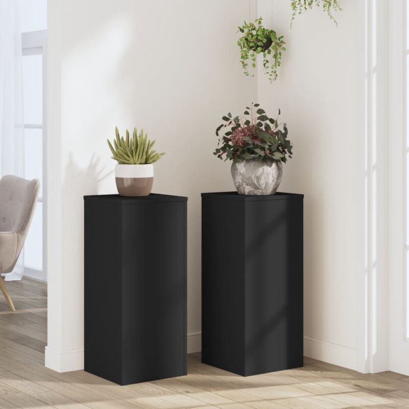 foto del prodotto supporti per piante 2 pz neri 30x30x70 cm legno multistrato vidaxl 362977