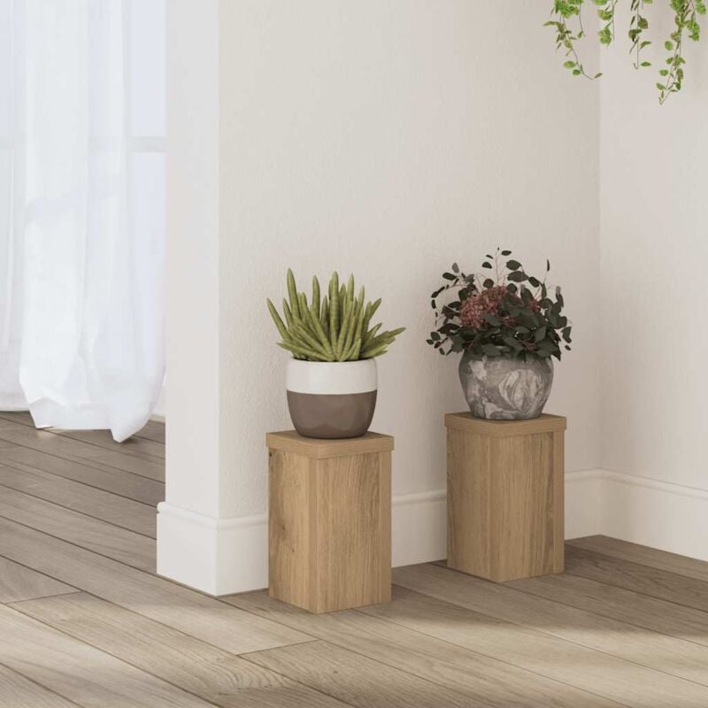 foto del prodotto supporti per piante 2 pz rovere 10x10x18 cm in multistrato vidaxl