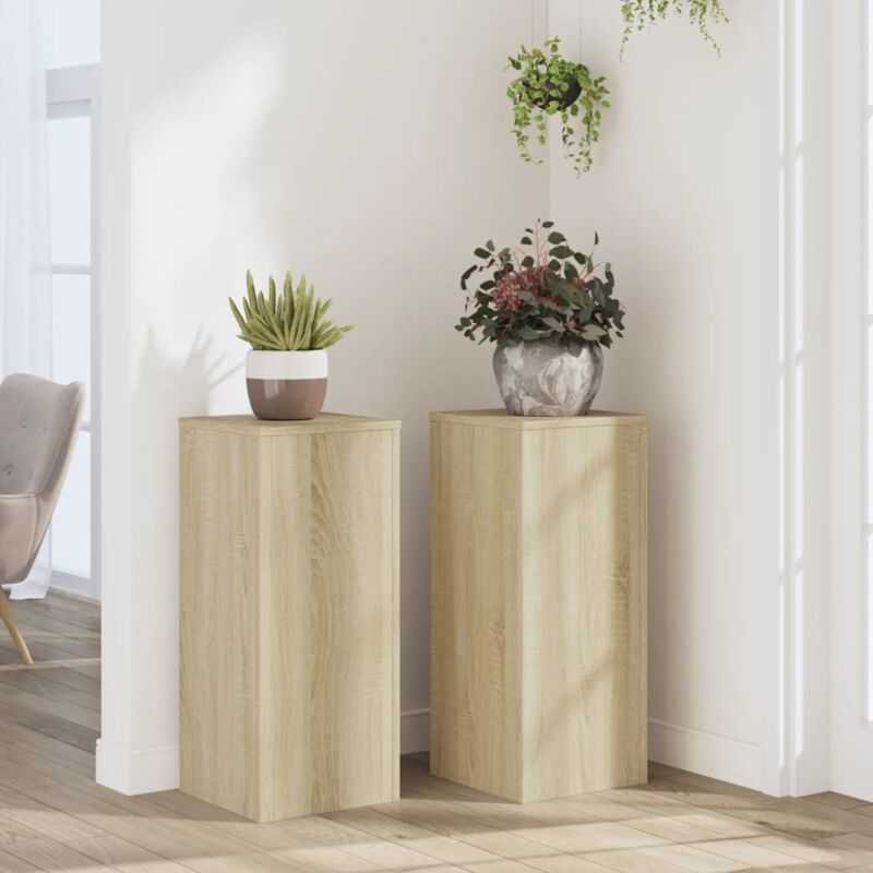 foto del prodotto supporti per piante 2 pz rovere 30x30x70 cm in multistrato vidaxl