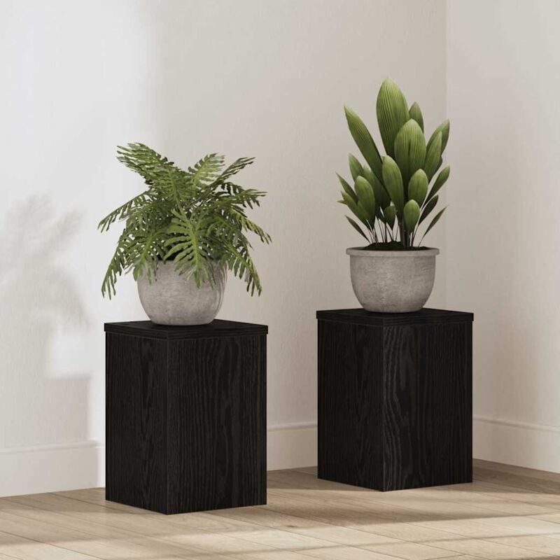 foto del prodotto supporti per piante 2 pz rovere nero 20x20x30 cm legno ingegnerizzato vidaxl