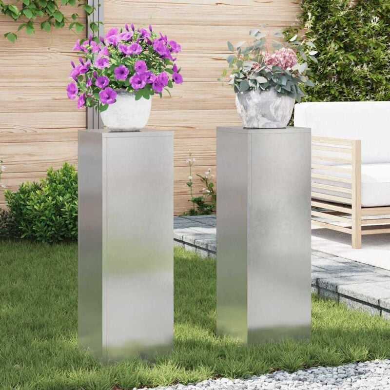 foto del prodotto supporti per piante da esterno pillar 2 pz 24x24x75 cm in acciaio inossidabile vidaxl