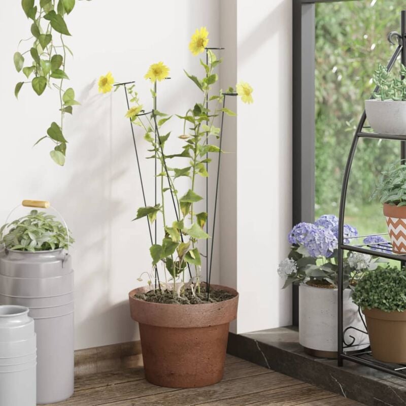 foto del prodotto supporti per piante da giardino 20 pz verde scuro 91 cm acciaio vidaxl