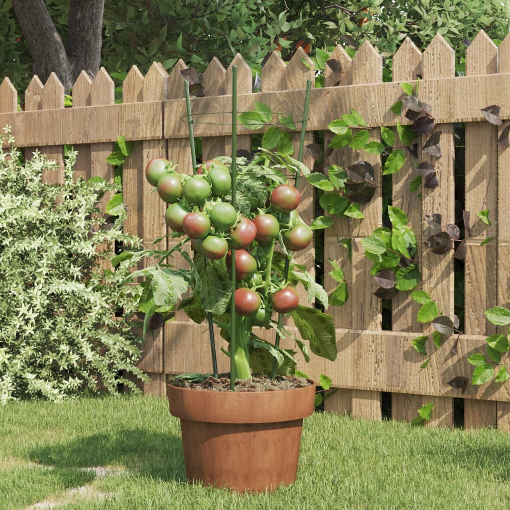 foto del prodotto supporti piante da giardino con 3 anelli 5pz verde 45cm acciaiocod mxl 69673