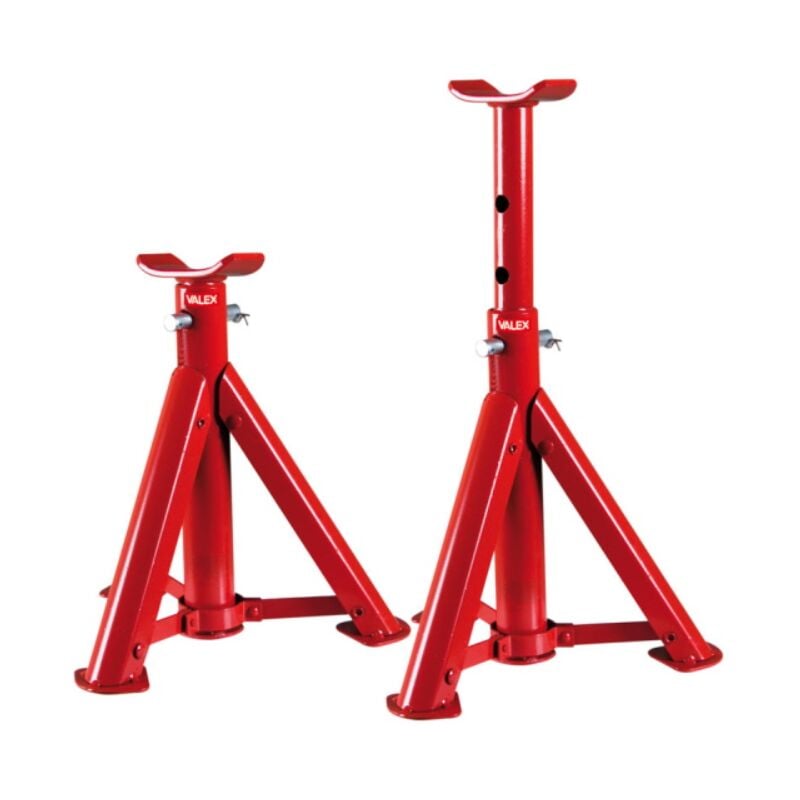 foto del prodotto supporti regolabili ripiegabili valex max 2000kg altezza 24-37cm rosso 2pz - 1700502