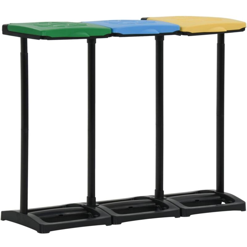 foto del prodotto supporti sacchi rifiuti con coperchio 240 330 l multicolori pp vidaxl