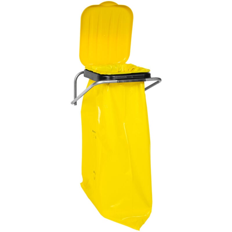 foto del prodotto supporto a muro per raccolta differenziata, giallo sacchi 120l