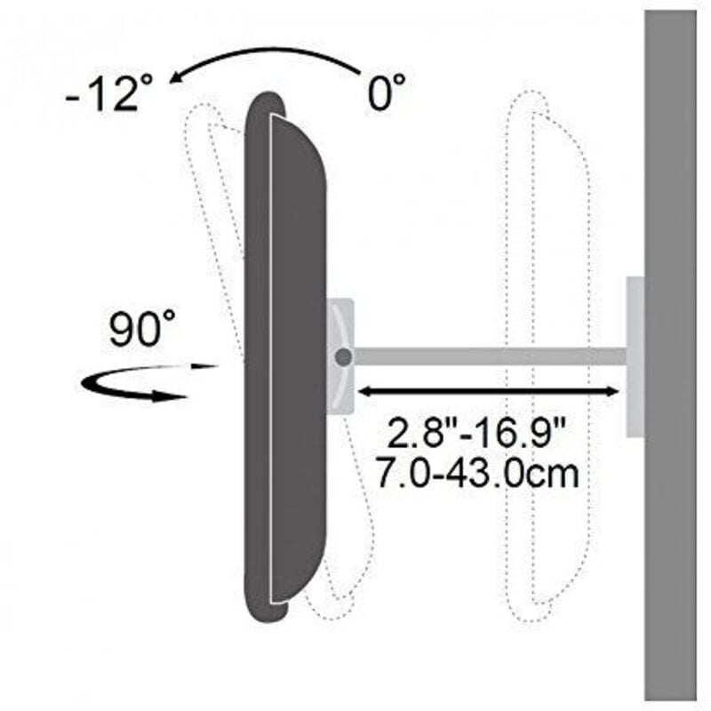 foto del prodotto supporto a muro per tv led lcd 23-55'' full motion con braccio doppio in nero - techly