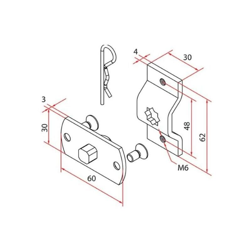 foto del prodotto supporto a omega faac tm2 45 con perno a4506 0633