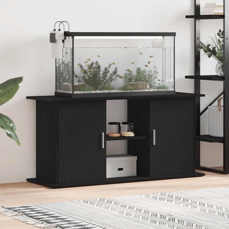 foto del prodotto supporto acquario 121x41x58 cm legno multistrato rovere nero vidaxl