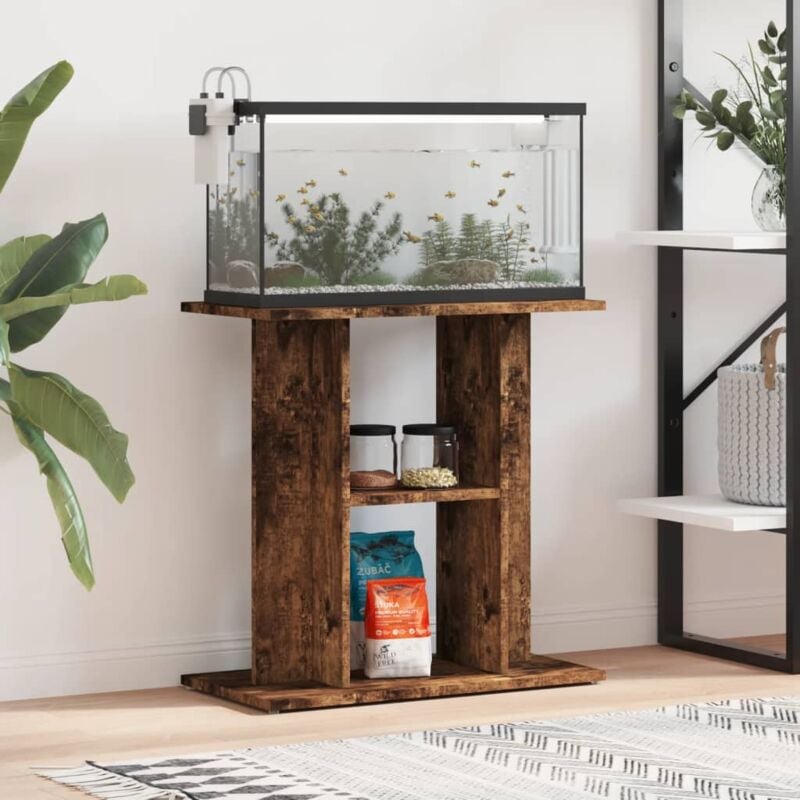 foto del prodotto supporto acquario 60x30x60 cm in legno multistrato rovere fumo vidaxl