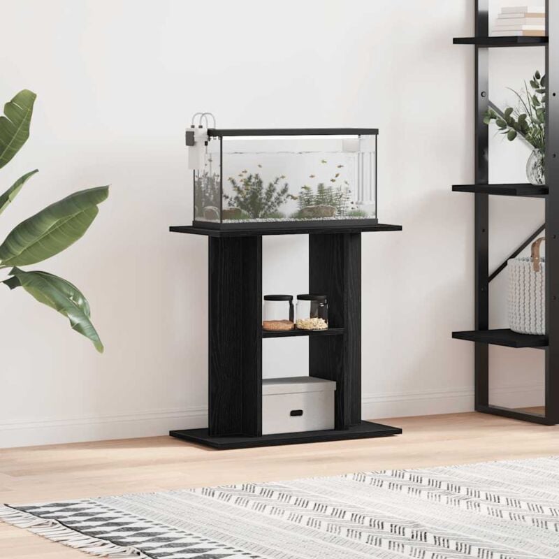foto del prodotto supporto acquario 60x30x60 cm legno multistrato rovere nero vidaxl