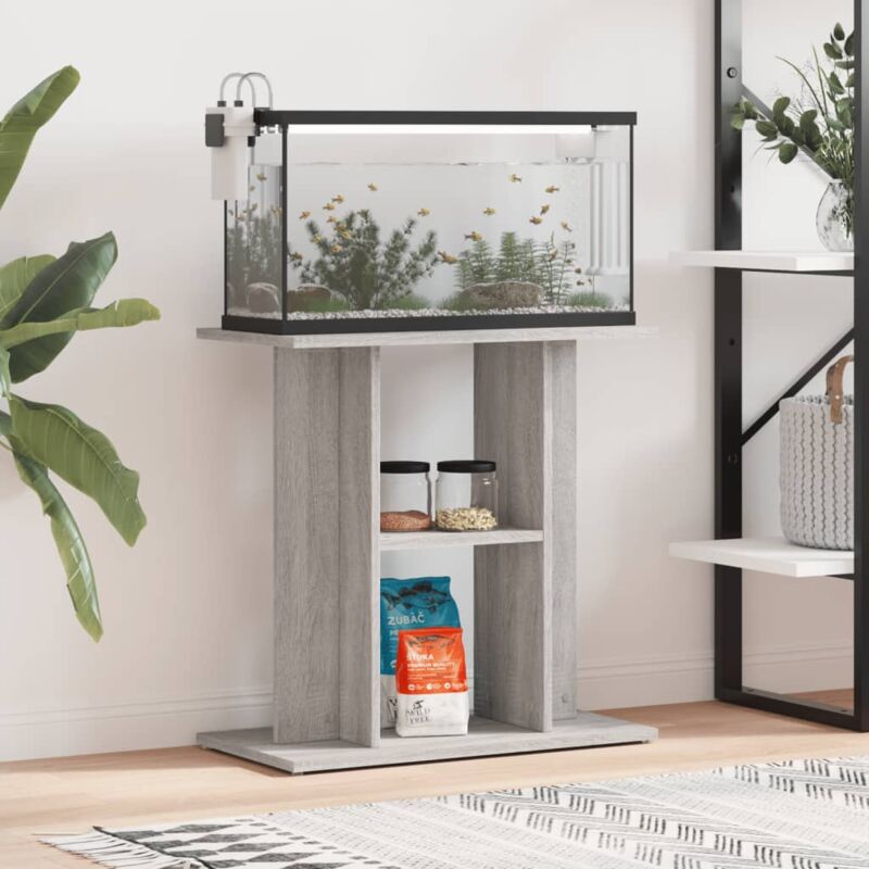 foto del prodotto supporto acquario 60x30x60cm in legno multistrato grigio sonoma vidaxl