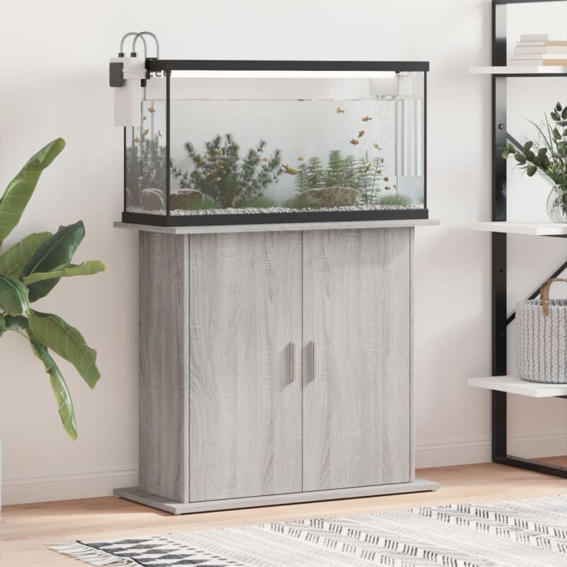 foto del prodotto supporto acquario 81x36x73cm in legno multistrato grigio sonomacod mxl 81448