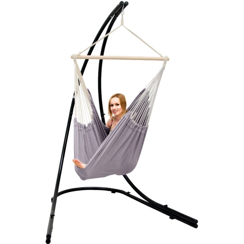 foto del prodotto supporto amaca con xxl sedia sospesa 360 poltrona dondolo giardino grigio