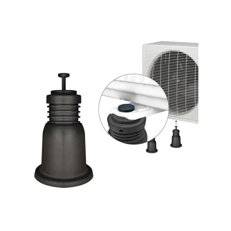 foto del prodotto supporto antivibrante a pavimento regolabile per unit esterne di condizionamento in termoplastico 100 mm altezza reg.da 100mm a 130mm 325 kg per