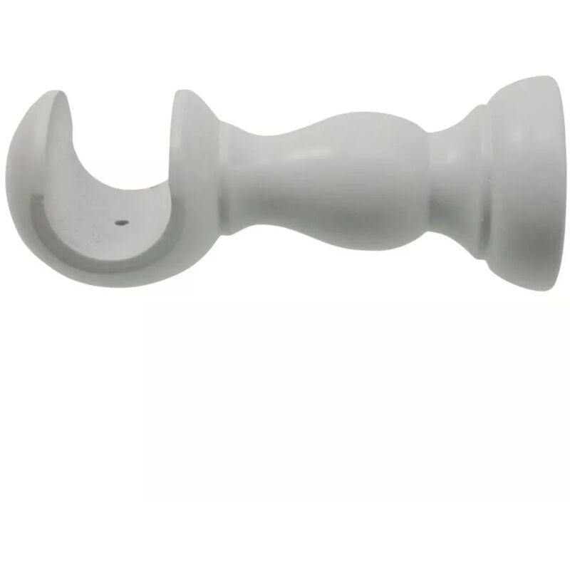 foto del prodotto supporto aperto per bastone 23mm con viti e tasselli colore bianco.