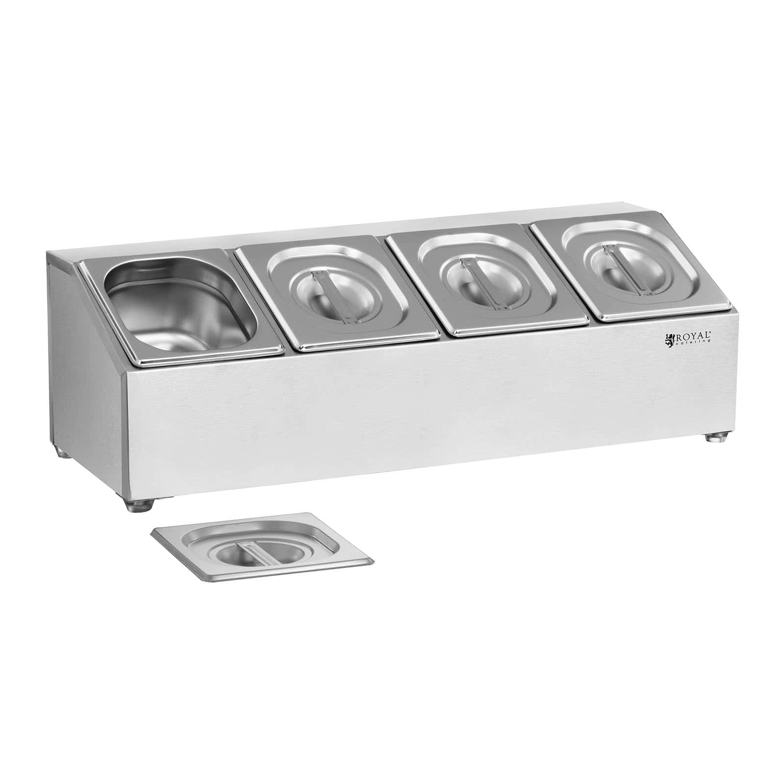 foto del prodotto supporto bacinelle gn 4 bacinelle gn 1 6 coperchi inclusi 140004202