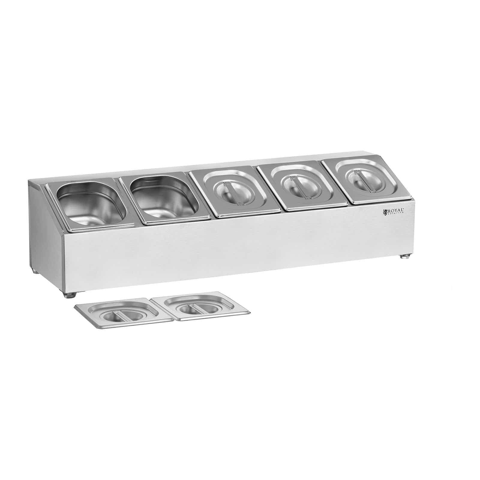 foto del prodotto supporto bacinelle gn 5 bacinelle gn 1 6 coperchi inclusi 14 0004203