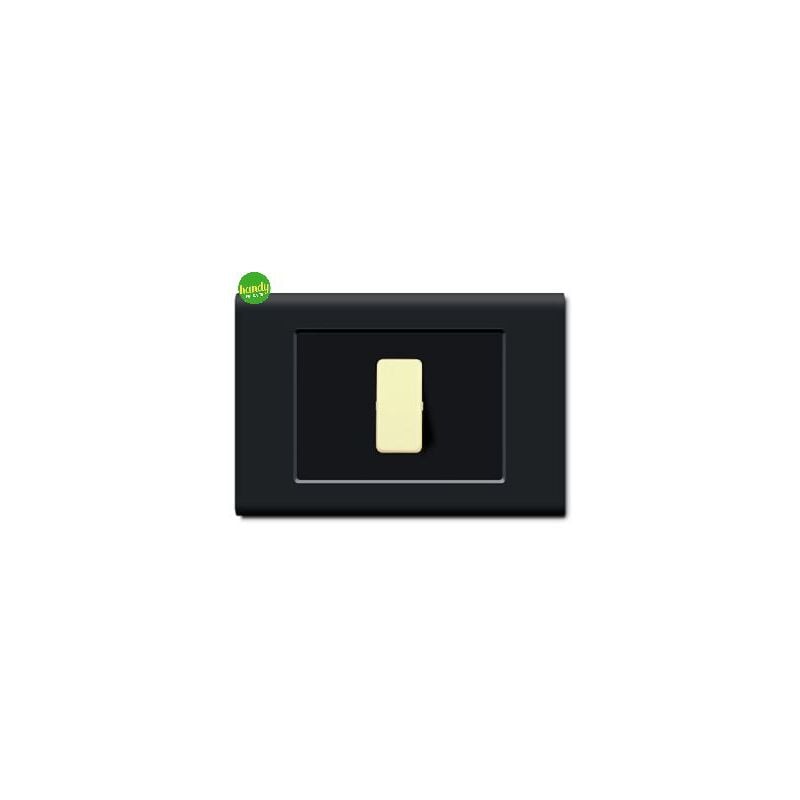 foto del prodotto supporto centrato 2 posti 3 moduli tond q nero