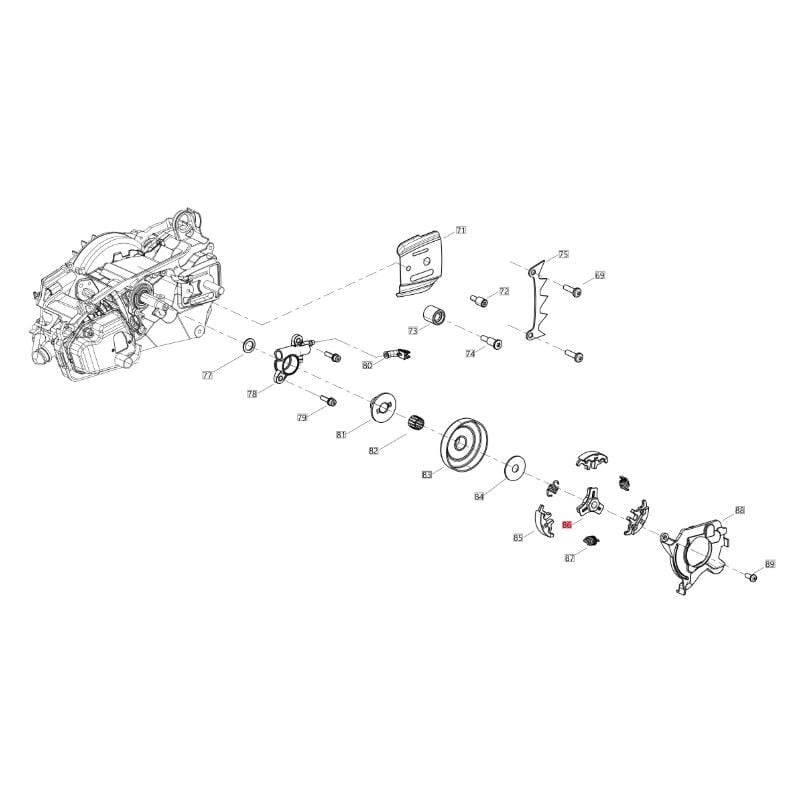 foto del prodotto supporto ceppi frizione originale bluebird motosega csp270t csp270tc csp270t 86
