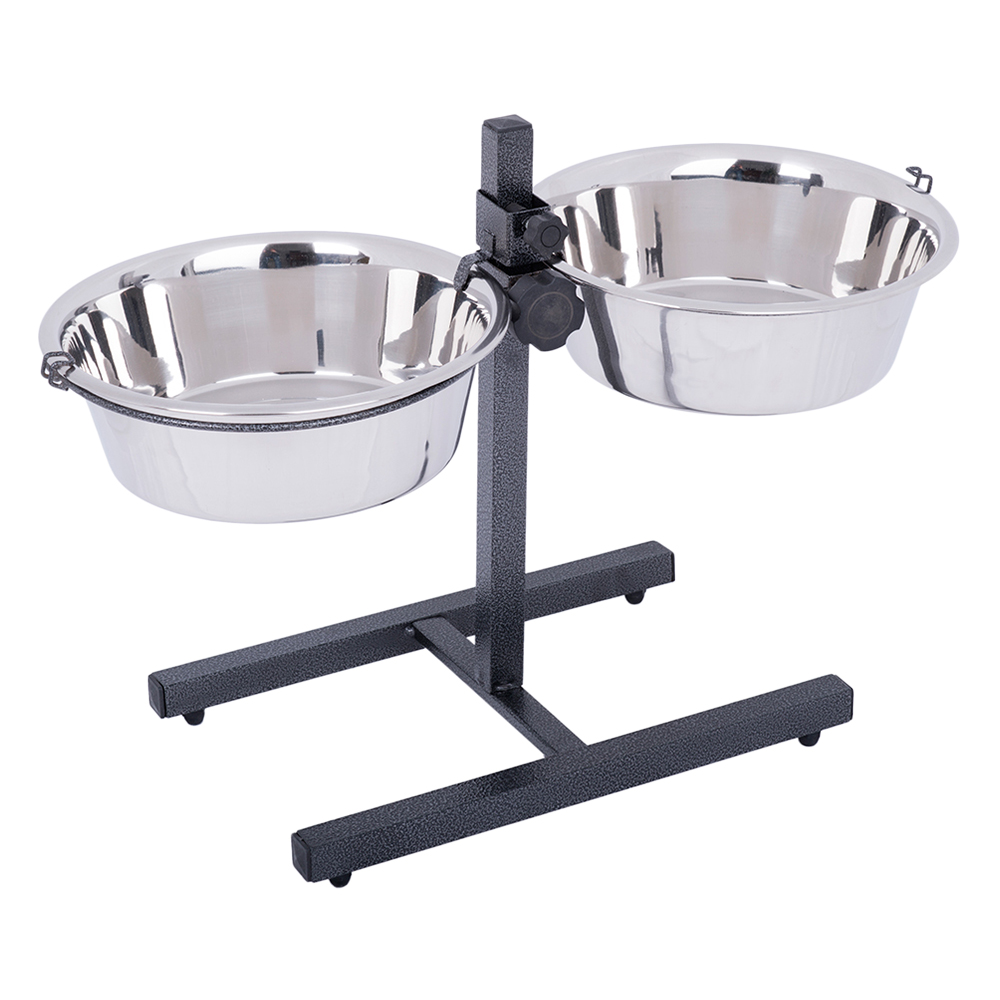 immagine 0 del prodotto supporto con 2 ciotole in acciaio 2 x 2,8 l, 25 cm, max h50 cm