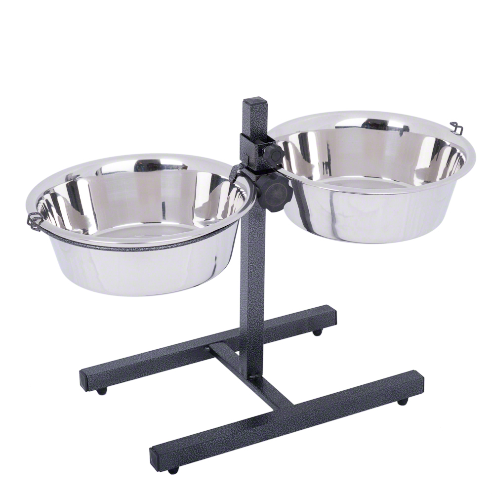 foto del prodotto supporto con 2 ciotole in acciaio 2 x 4,2 l, 28 cm, max h60 cm