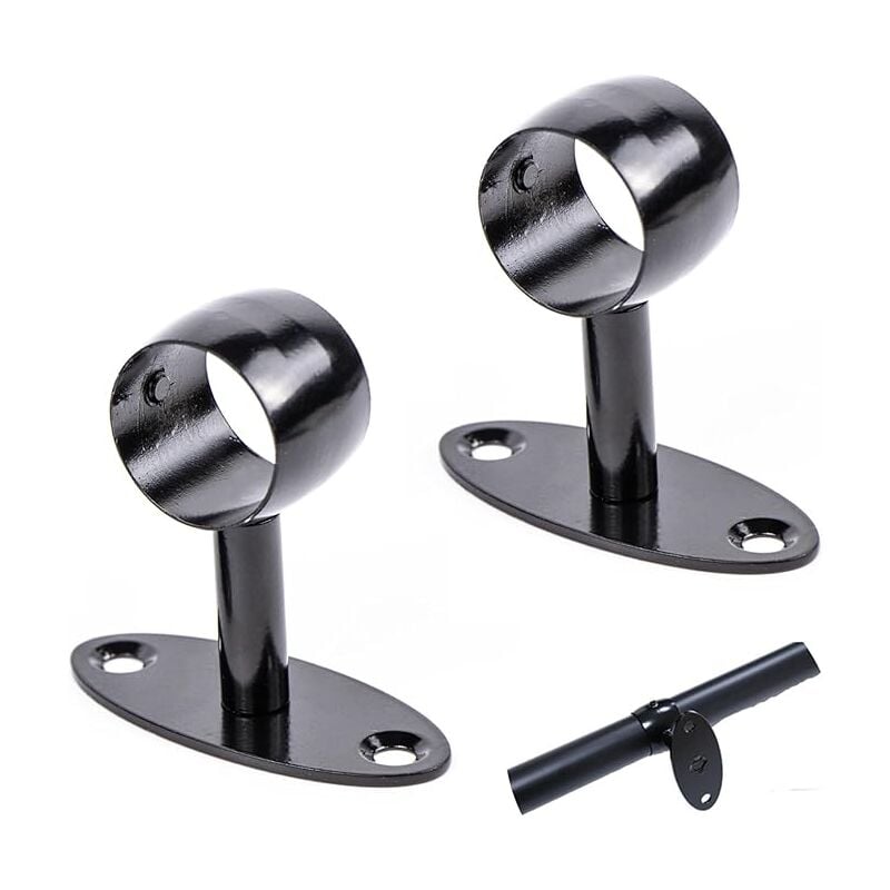 foto del prodotto supporto corrimano, supporto per ringhiera per scale in acciaio inox da parete per scale, corridoi, bagni, interni ed esterni 33 mm, 2 pezzi, nero