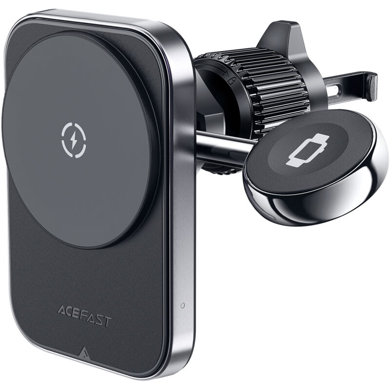 foto del prodotto supporto da auto 2in1 con caricatore induttivo per telefono magsafe qi e smartwatch, nero