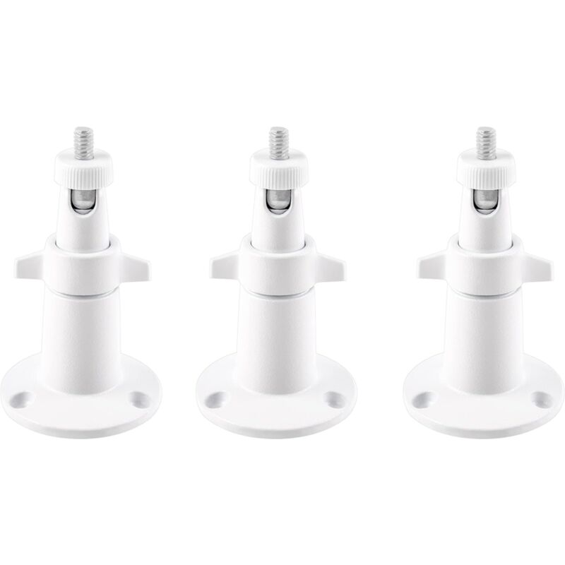 foto del prodotto supporto da parete in metallo bianco da 3 pezzi per telecamere di sicurezza intelligenti arlo supporto regolabile per interni esterni per