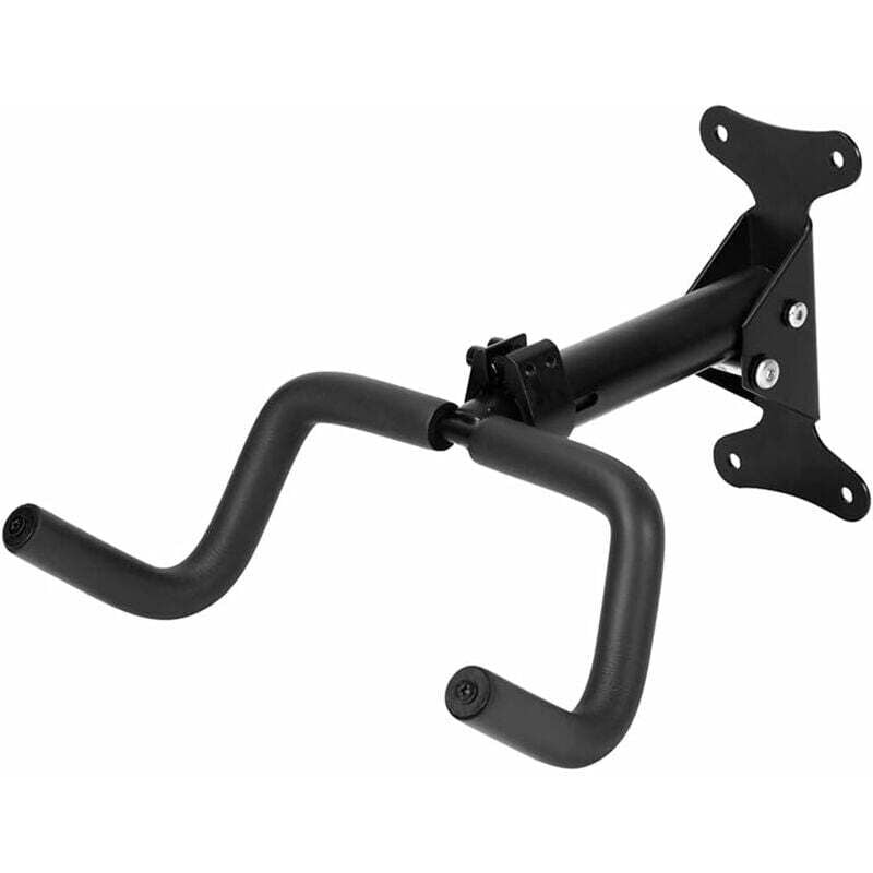 foto del prodotto supporto da parete per bici, gancio per bici da parete con rotazione a 360 gradi, pieghevole per bici da strada, mtb, bmx, cross, fitness e bici per bambini, capacità di carico 30-50 kg, nero.